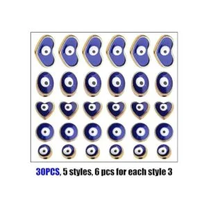 Cuentas azules de ojo malvado 30 cuentas espaciadoras de_3