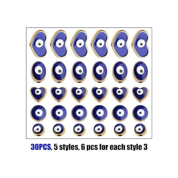 Cuentas azules de ojo malvado 30 cuentas espaciadoras de_3
