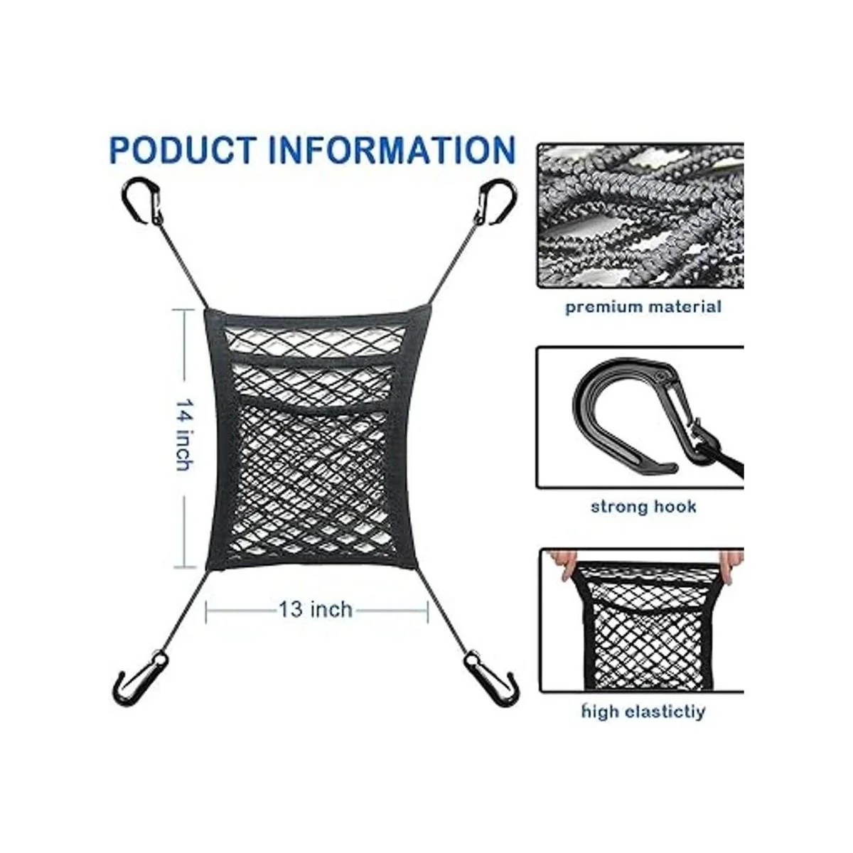 MBVBN Organizador de malla de 3 capas para respaldo de_3