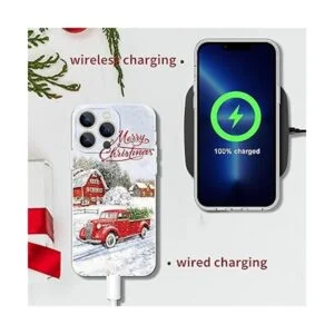 Newseego Compatible con iPhone 13 Pro Funda de Navidad_5