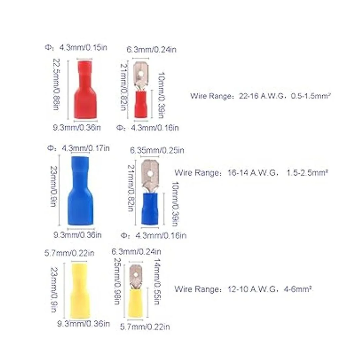Ruidee 120PCS aislado machohembra espada conector de_2