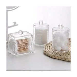 Tbestmax Soporte Qtips de plástico para baño dispensador_7