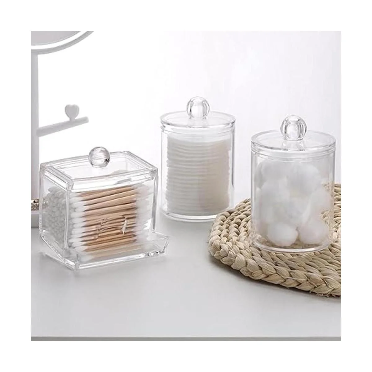 Tbestmax Soporte Qtips de plástico para baño dispensador_7