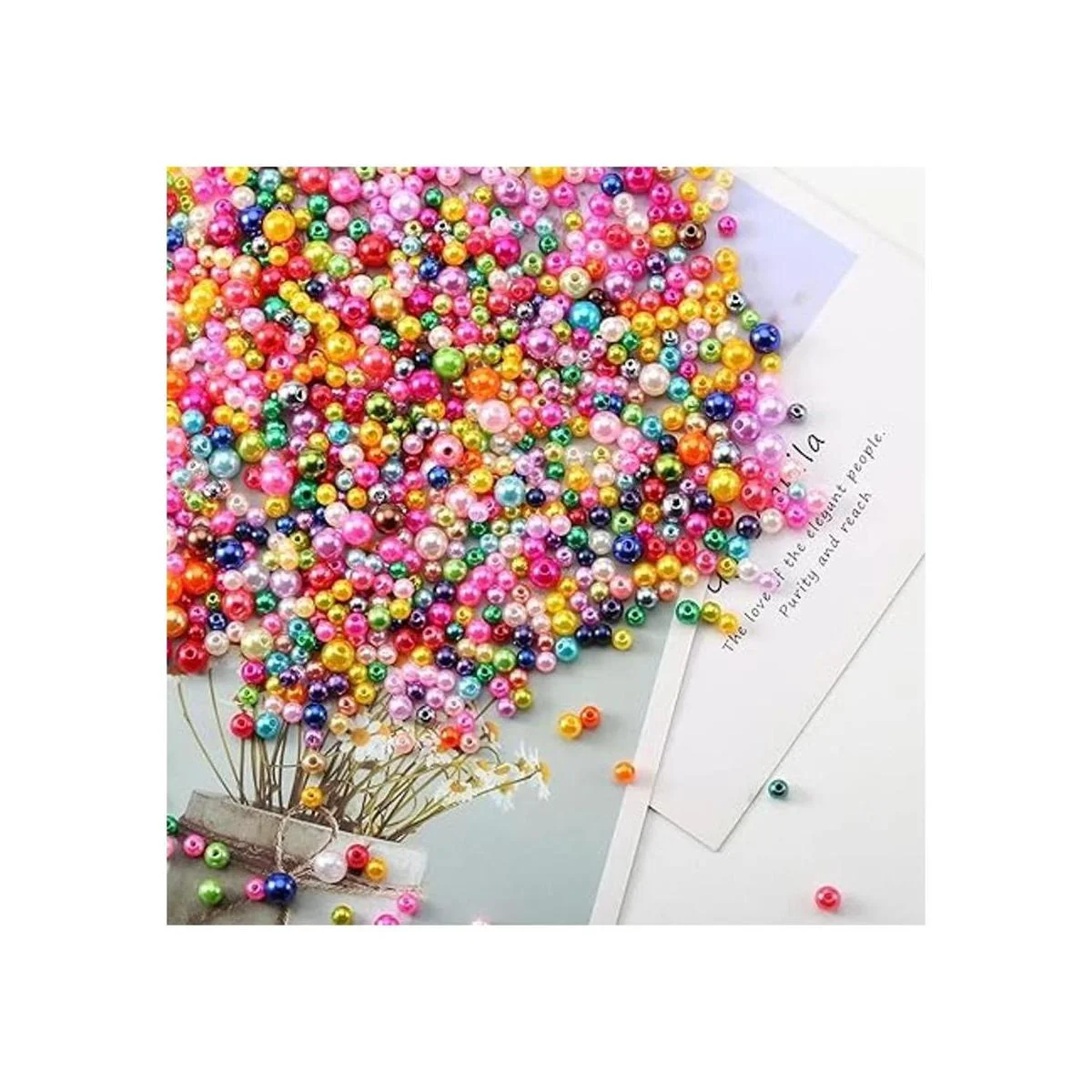 ToBeIT 2270 cuentas de satén luste cuentas de plástico de_2