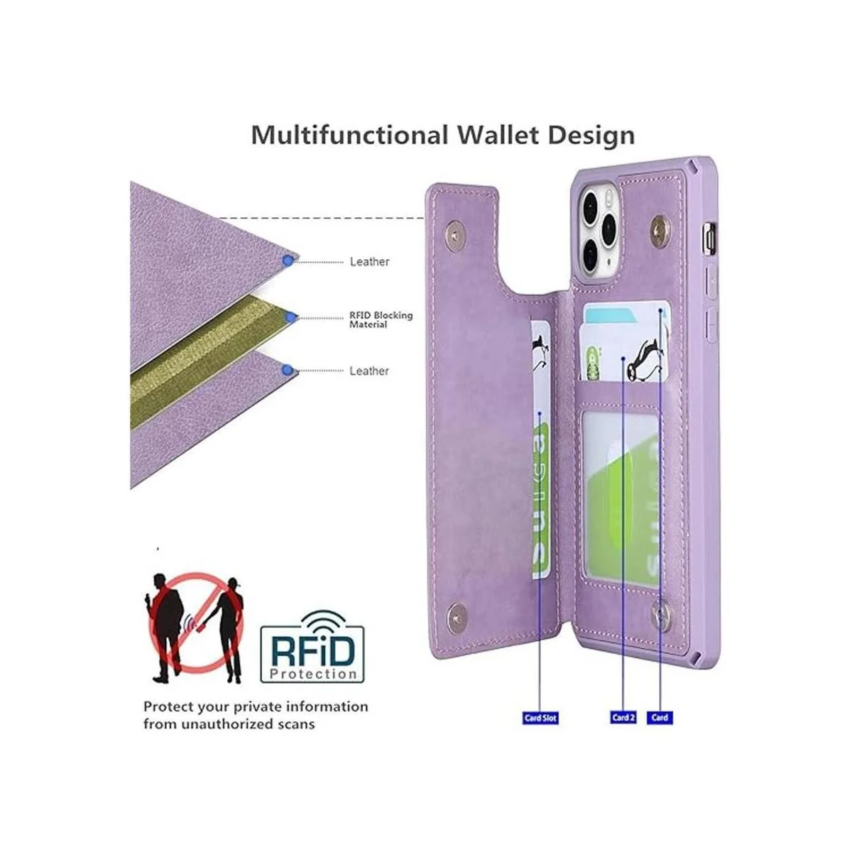 iCoverCase Funda tipo cartera para iPhone 11 Pro de 5.8_3