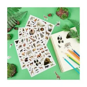 800 calcomanías de animales de la selva realistas_4