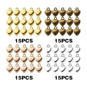 Aylifu 60 colgantes de corazón con dije de amor aleación_2