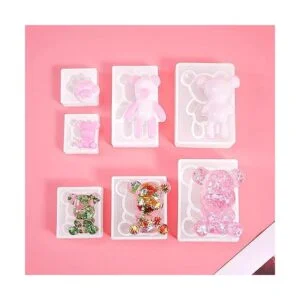 Paquete de 7 moldes de silicona de resina epoxi de pata de_6