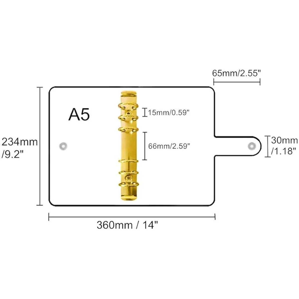 Carpeta personal de PVC transparente A5 6 carpetas de_2