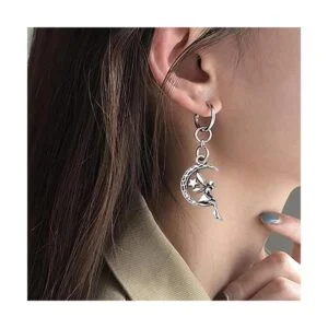 60pcs Hada en Luna Estrella Charms Aleación ngel Hada_5