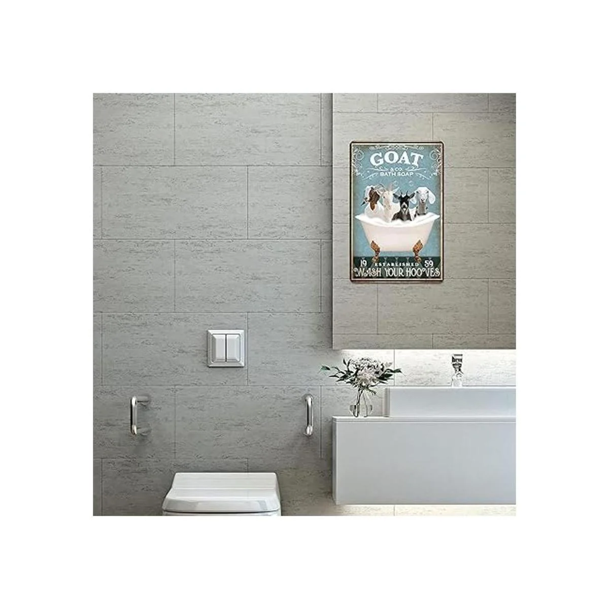 Divertida decoración de cabra para baño decoración de_3