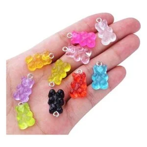 40pcs Colorido Gummy Charms Resina Oso Charm Colgante_7