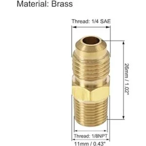uxcell Tubo de latón SAE 45 grados 14 pulgadas de_2