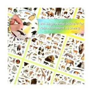 800 calcomanías de animales de la selva realistas_3