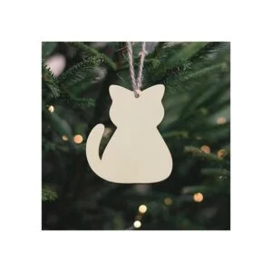 Creaides Adornos de madera con forma de gato para_6