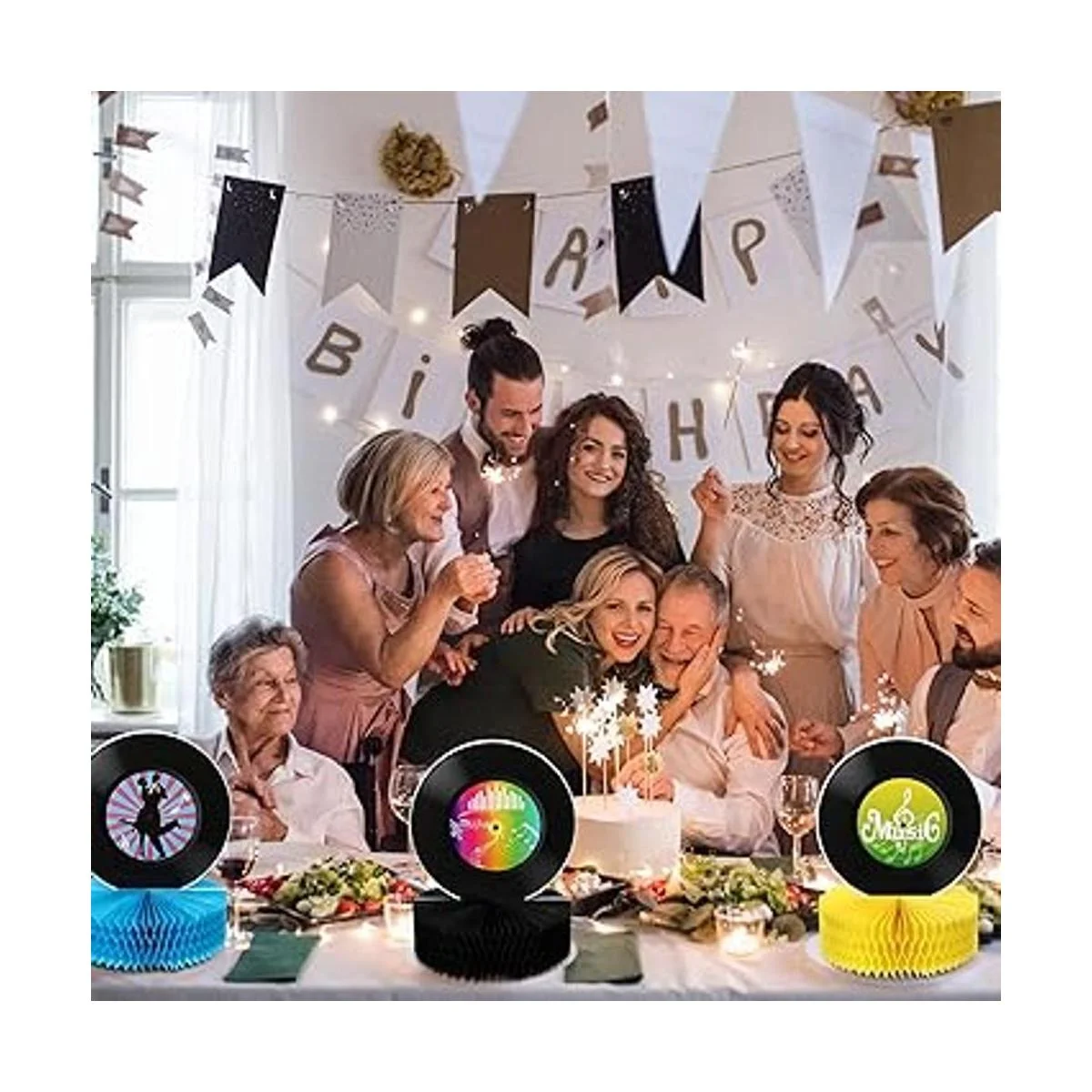 9 piezas de centro de mesa con diseño de panal de abejas_5