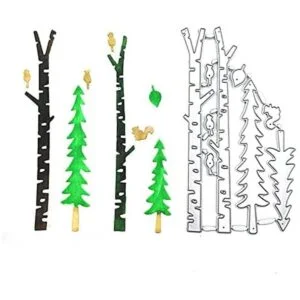 Troqueles de corte de árbol de bosque de invierno tocón_4