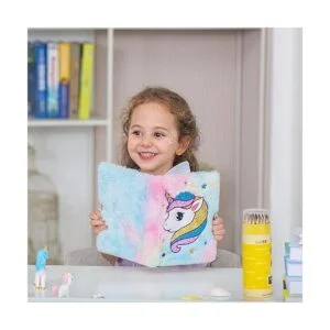 Cuaderno de unicornio de felpa diario brillante diario_6