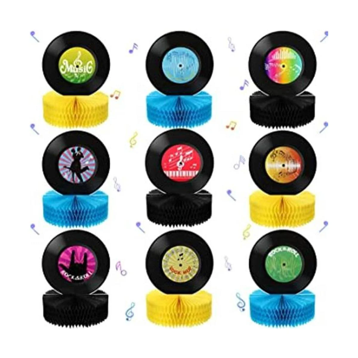 9 piezas de centro de mesa con diseño de panal de abejas_1