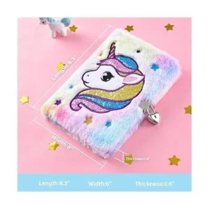 Cuaderno de unicornio de felpa diario brillante diario_5
