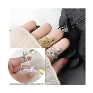 PZRT 2 anillos de ganchillo para tejer con lazo dedal_4