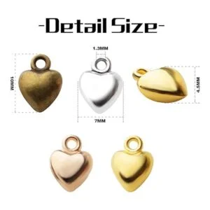 Aylifu 60 colgantes de corazón con dije de amor aleación_3