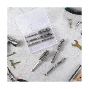 6 cepillos de acero inoxidable en diferentes tamaños de_7