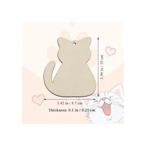 Creaides Adornos de madera con forma de gato para_2