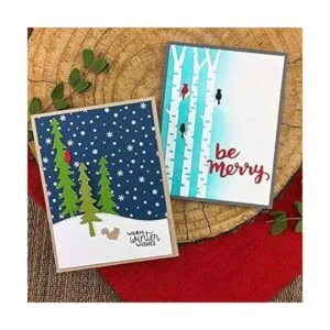 Troqueles de corte de árbol de bosque de invierno tocón_6