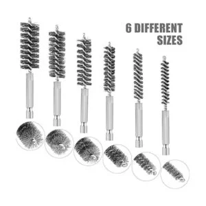 6 cepillos de acero inoxidable en diferentes tamaños de_4