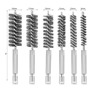 6 cepillos de acero inoxidable en diferentes tamaños de_2