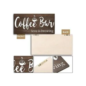 Jetec Letrero de café rústico de madera para decoración de_2