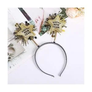 Dzrige Diadema de feliz año nuevo con adornos de estrellas_2