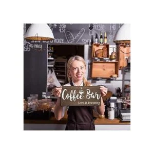 Jetec Letrero de café rústico de madera para decoración de_7