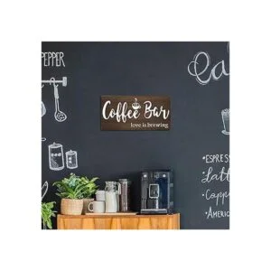 Jetec Letrero de café rústico de madera para decoración de_6
