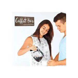 Jetec Letrero de café rústico de madera para decoración de_5