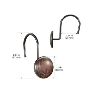 CHICTIE Ganchos para cortina de ducha de bronce_6