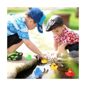 Paquete de 50 mini juguetes de baño de pato multicolor de_5