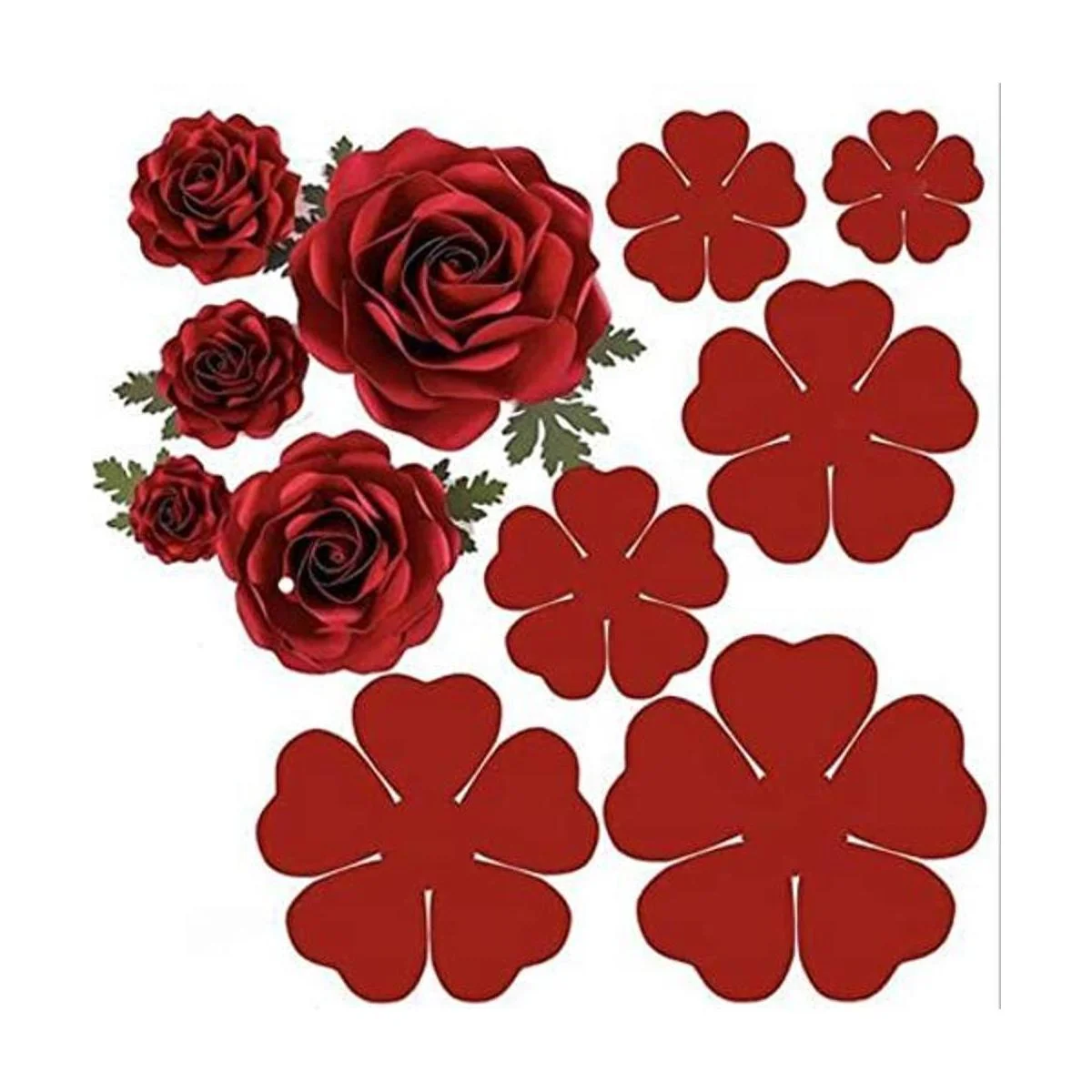 Juego de 6 troqueles de metal de flor de rosa 3D_1