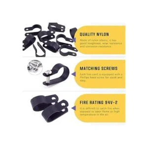 Swpeet Juego de 60 clips de nailon de plástico tipo R_3