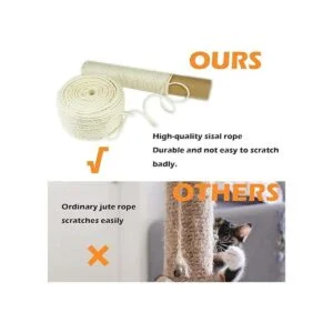 Natural Sisal White Rope for Cat Scratching Post_4
