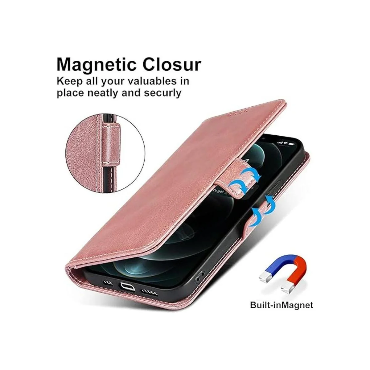 iCoverCase Funda tipo cartera para iPhone 1212 Pro con_5