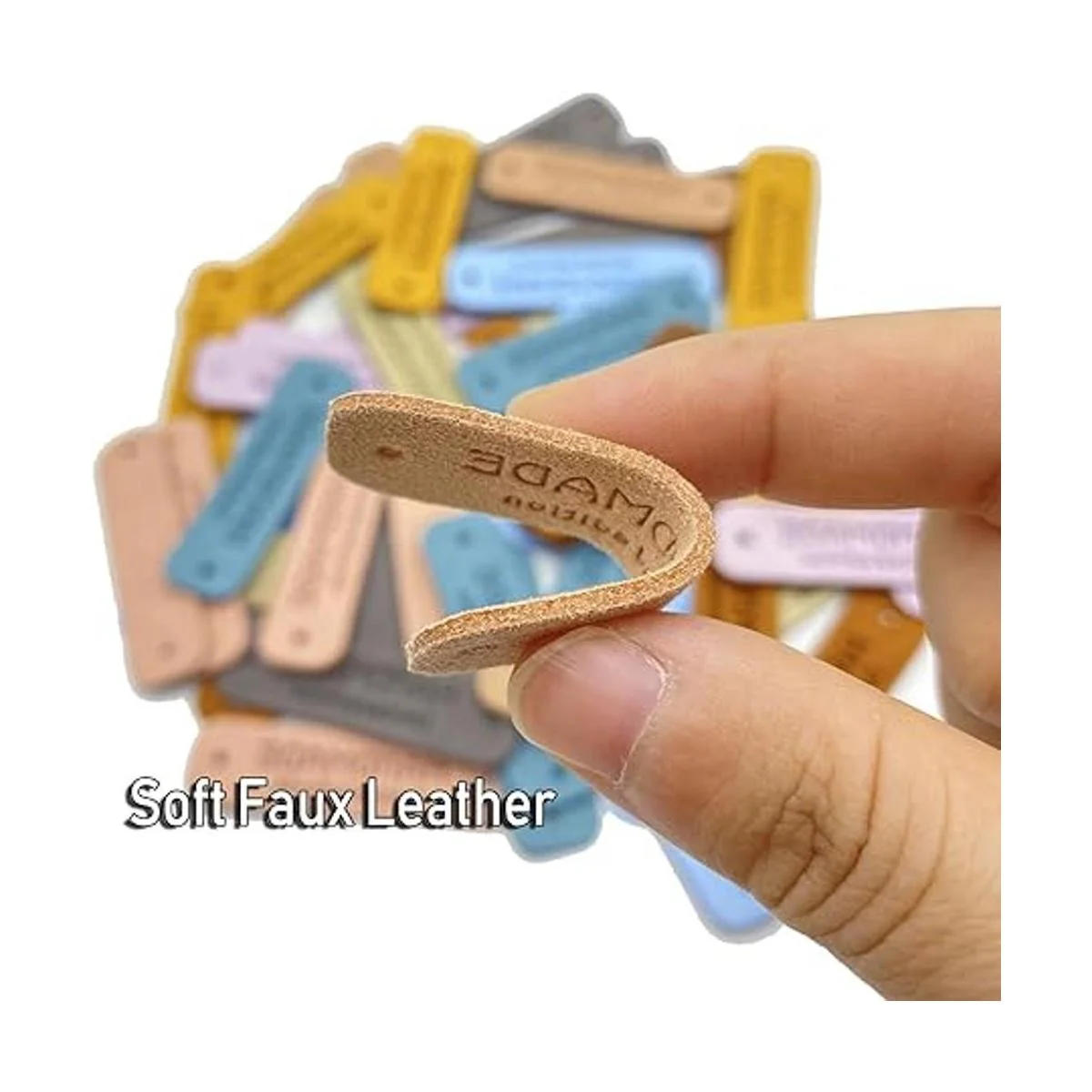 Wenplus 50 Pcs Faux Leather Handmade Tags Labels Handmade_3