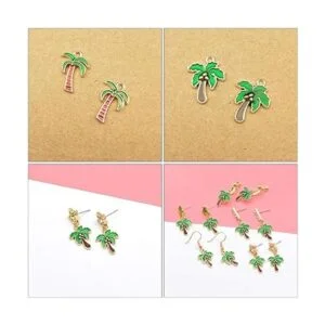 NUOBESTY 20 abalorios esmaltados con diseño de palmeras_5