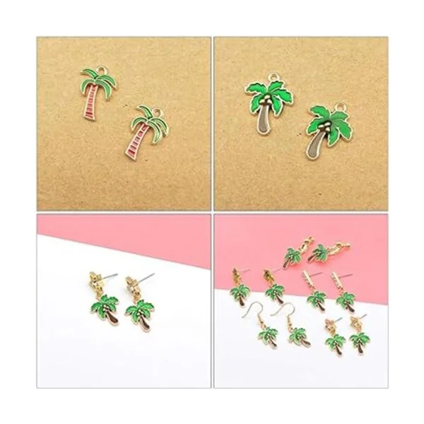 NUOBESTY 20 abalorios esmaltados con diseño de palmeras_5