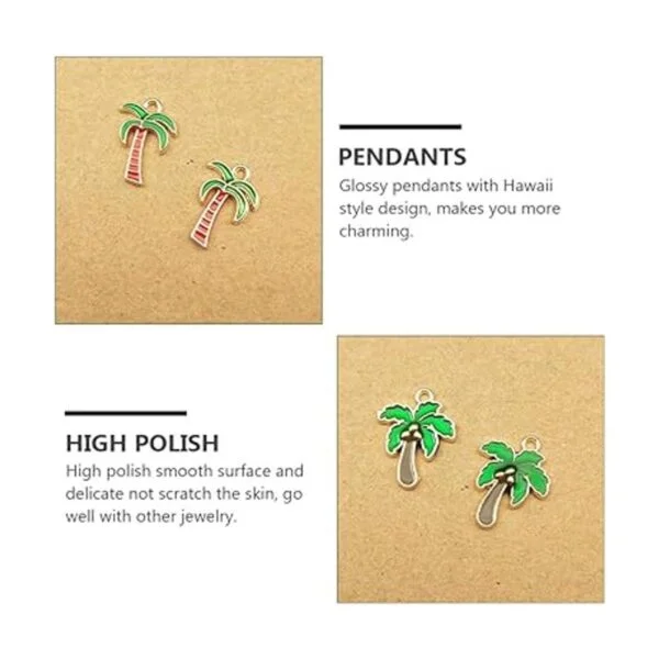 NUOBESTY 20 abalorios esmaltados con diseño de palmeras_6