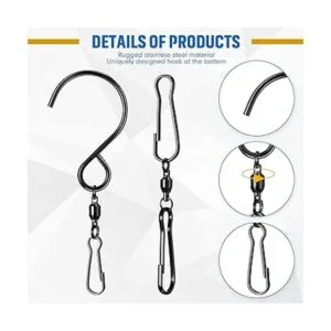 Gancho giratorio de viento doble giratorio de 360 grados_3