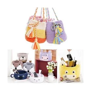 Hilo de camiseta tela de ganchillo para verano bolsa de_4