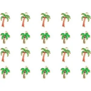 NUOBESTY 20 abalorios esmaltados con diseño de palmeras_1