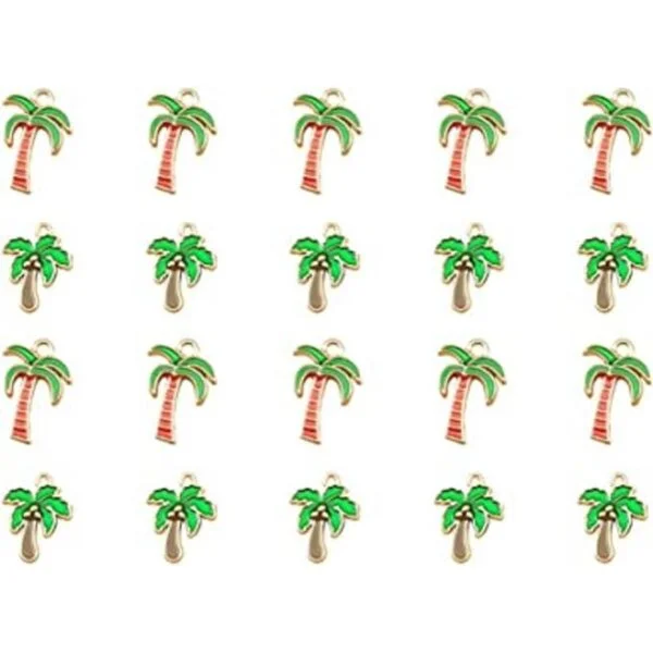 NUOBESTY 20 abalorios esmaltados con diseño de palmeras_1